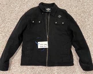Man’s Black & Denim Harley Jacket (Size L),