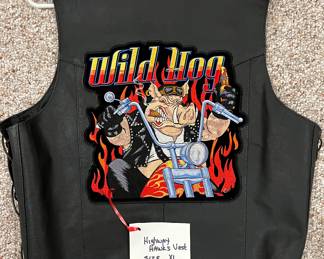 Highway Hawks Leather Vest (Size XL),