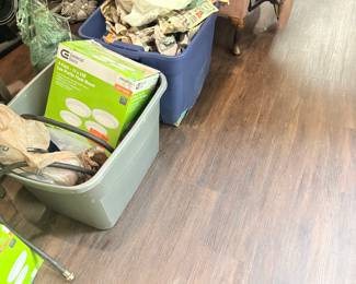 Blue bucket has all kinds of glassware make an offer on whole bucket or sift through for pieces