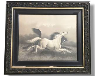 Antique Henri Le Roy "Wild Horses" Lithograph in Excellent Condition
