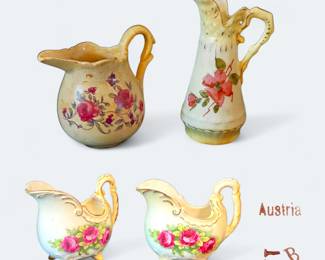 Assortment of Austrian Creamer Boat