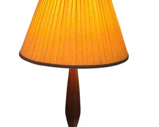MCM Walnut and Brass Lamp