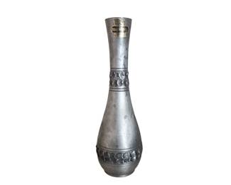 Vintage Perletinn Hammered Pewter Vase