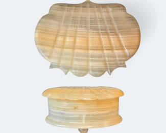 Vintage Onyx Hinged Jewelry Box
