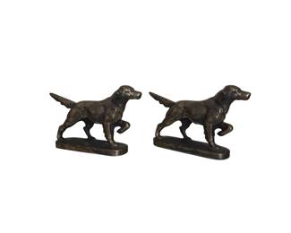 Antique Brass Golden Retriever Bookends