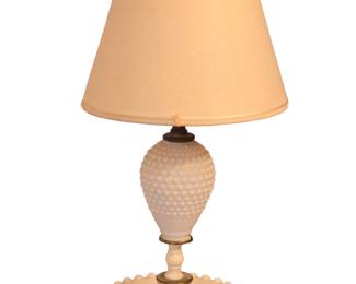 Fenton Style Milk Glass Table lamp