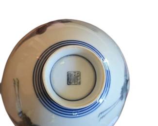 Japanese Porcelain Bowl with Crane Motif