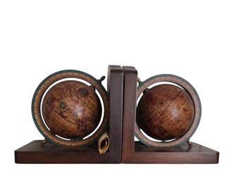 Vintage Italian Old World Globe Bookends