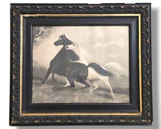 Antique Henri Le Roy "Spirited Horses" Lithograph in Excellent Condition