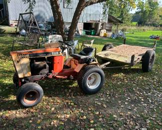 Case lawn tractor with trailer, works great!