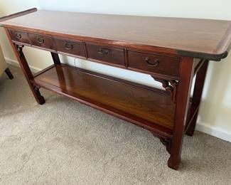 $275 Vintage Chinese altar table; approx. 28 1/2" x 58 1/2" x 15"