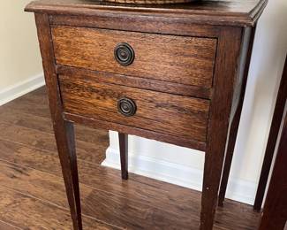 $80 Antique side table; approx. 28" x 17.5" x 15"