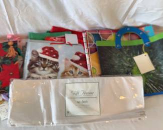 Huge Lot Of Holiday Gift Bags And Tissue Paper