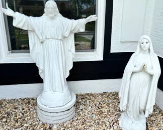 Large Statue Set Of 2 Religious Figures
