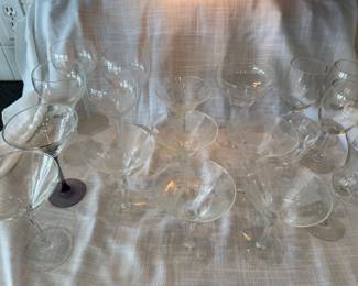 Lot of 19 Martini, Margarita, Wine, And Cordial Glasses