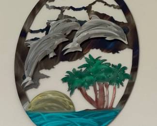 Metal Dolphin Sea life Wall Hanging