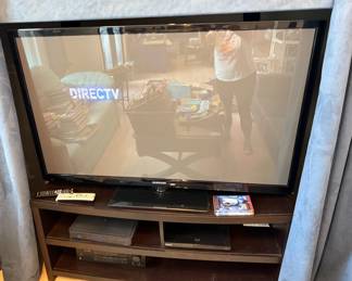 65 Inch Samsung TV With Tv Cabinet, DVD Player And Bose Surround Aound Speakers