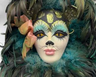 Mardi Gras Mask Hand Painted And Handmade