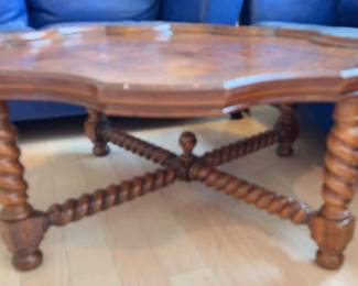 Vintage Coffee Table With Ornate Legs
