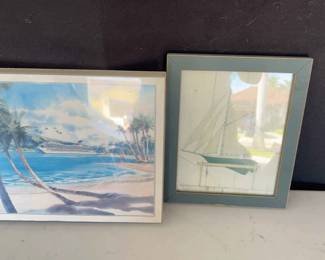 Lots Of Two Nautical Water Paintings Lots of two nautical water paintings