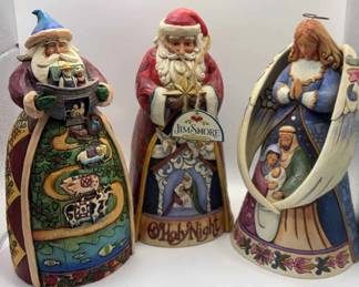 Jim Shore Heartwood Creek Santa Figurines And Angel