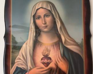 Mary Large Hanging Wooden Plaque
