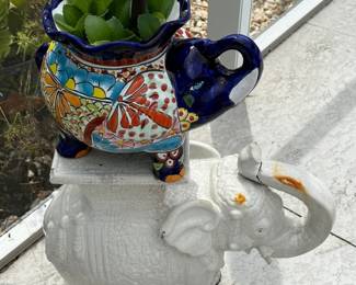 Lot Of 3 Outdoor Elephant Statues