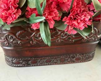 Lot of Two Artificial Flower Baskets Would Be Great For Craft Projects