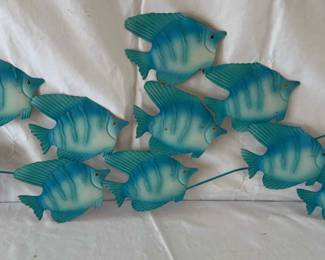 Large Metal Outdoor Fish Wall Hanging 44 Inches Wide 17 Inches Tall