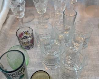Lot Of 18 Cordial And Shot Glasses Glass