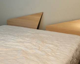 Triangle Retro Bed Frame, Everything In Photo Included Along With Two Small Bedside Stands
