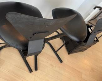 Lot Of 2 Modern Martini Glass Bar Stools Black