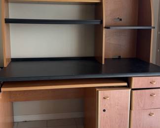 Wooden Large Study Desk With Hutch