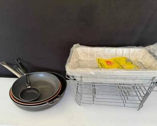 Lot Of Frying Pans And Steam Buffet Pans