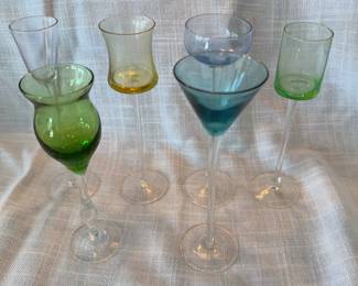 Lot Of 6 Long Stem Shot Glasses Delicate And Elegant