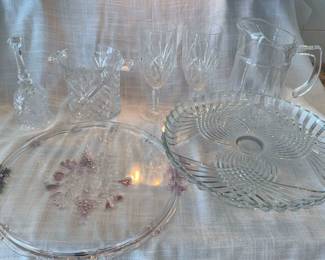 Lot Of 7 Crystal Serving PiecesSome Waterford Pieces ,