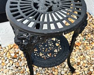 Bistro Side Table With Dragonfly Decor Piece