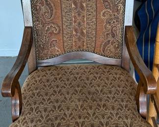 Antique Desk Dining Chair Fabric Seat