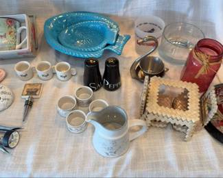 Huge Lot of Kitchen Items Mugs, Bowls, Napkin Rings , Etc