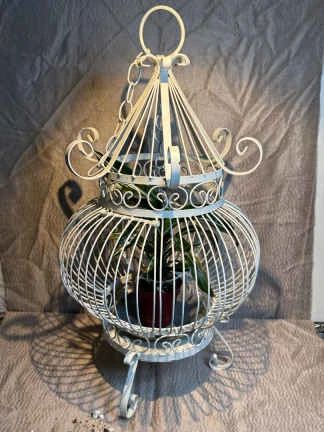 Vintage Scroll Metal Bird Cage
