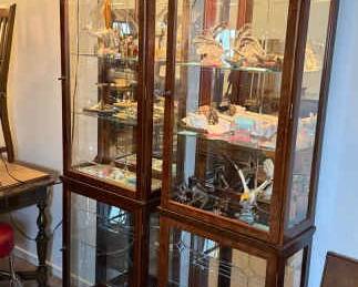 Pair of Lighted Glass Front Display Cabinets