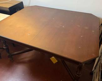 Vintage Wood Dining Table With Extensions