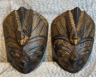 Java Batik Wood Masks