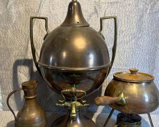 English Samovar, Tagus Fondue Pot Turkish Pitcher