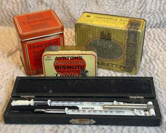 Vintage WEKSLER Hygrometer Misc Tins