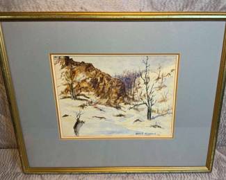 Winter in New Hampshire Watercolor By Mary Grant Sheppard 