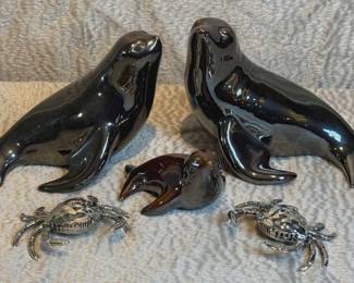 Ceramic Seal Figurine Trio