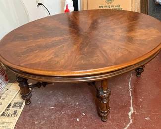 Victorian Style Oval Wood Coffee Table