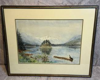 Summer at Sproat Lake Watercolor By Mary Grant Sheppard 