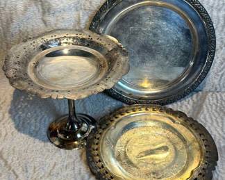 Silver Plate Trays Footed Dish